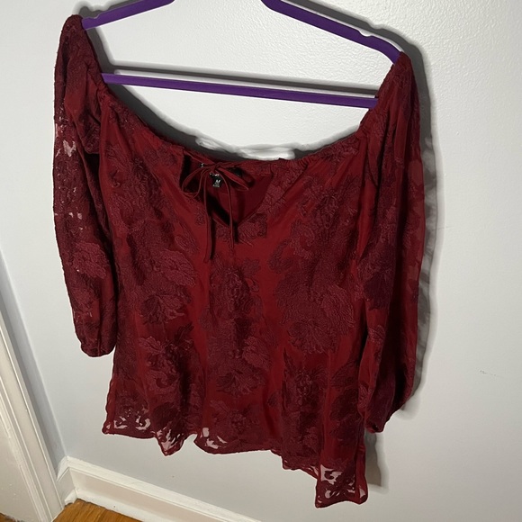 For Love & Lemons Sangria Dress Crimson Medium - Picture 3 of 11